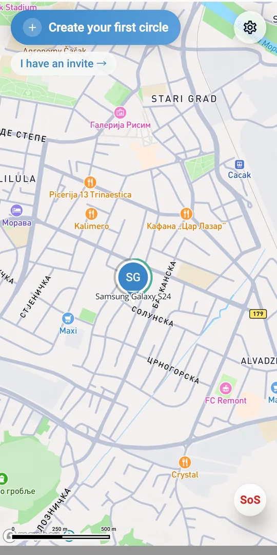 Map with circle members