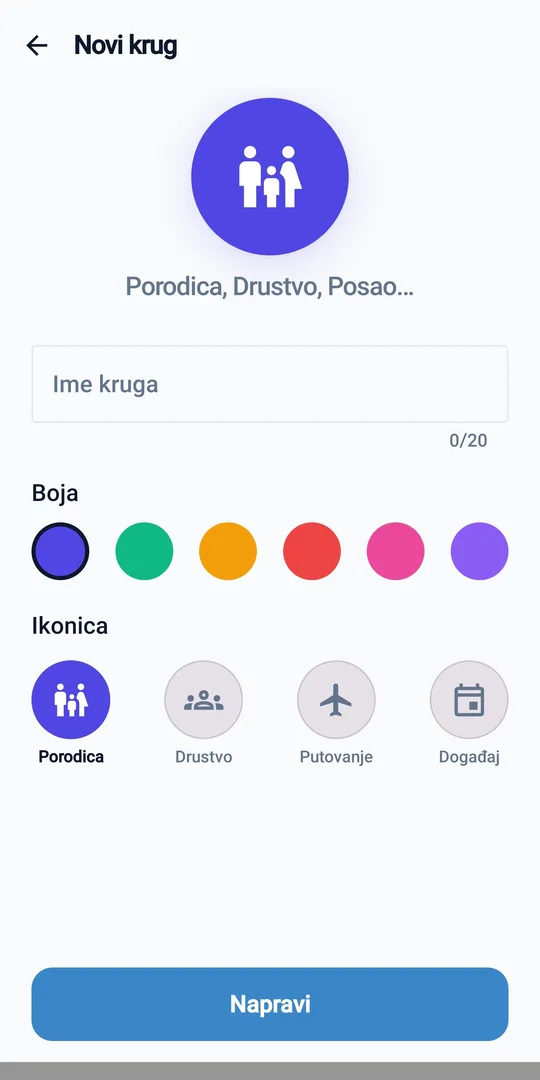 Kreiranje novog kruga
